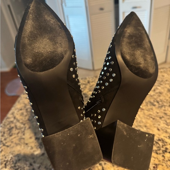 Elaria Black Studded Pointed-Toe Ankle Booties 7 - Picture 6 of 6